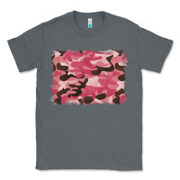 Charcoal Heather pink camouflage background Classic Tee - BarkalooDesign