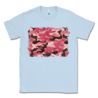Dusty Blue pink camouflage background Classic Tee - BarkalooDesign