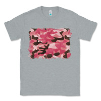 Heather Grey pink camouflage background Classic Tee - BarkalooDesign
