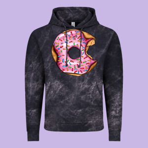 Pink Strawberry Donut Vintage Hoodie Designed By Adodesignshop