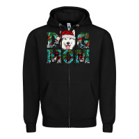 Black christmas dog mom husky Zipper Hoodie - RanaPortraitStore