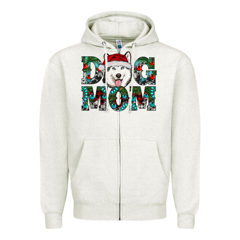 Christmas Dog Mom Husky Zipper Hoodie by RanaPortraitStore | Teevron