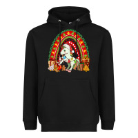 Black Christmas Unicorn Rainbow Heavyweight Hoodie - FaDigitalArtStudio