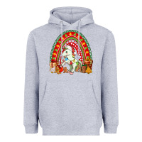Heather Grey Christmas Unicorn Rainbow Heavyweight Hoodie - FaDigitalArtStudio
