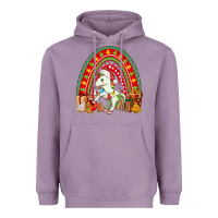 Lavender Christmas Unicorn Rainbow Heavyweight Hoodie - FaDigitalArtStudio