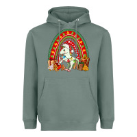 Sage Christmas Unicorn Rainbow Heavyweight Hoodie - FaDigitalArtStudio