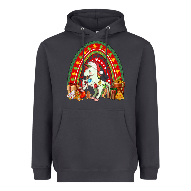 Christmas Unicorn Rainbow Heavyweight Hoodie by FaDigitalArtStudio | Teevron
