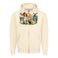 Sandshell farm animals coffee cups Zipper Hoodie - Zillion Design Studio