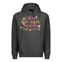 Charcoal Heather call me antisocial but please don't call me Premium Hoodie - MaliasSmallBusiness