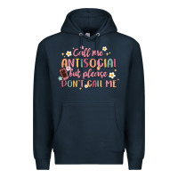 Navy call me antisocial but please don't call me Premium Hoodie - MaliasSmallBusiness