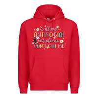 Red call me antisocial but please don't call me Premium Hoodie - MaliasSmallBusiness
