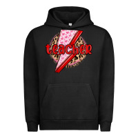 Pigment Black teacher lightning bolt valentines day Urban Hoodie - MaliasSmallBusiness
