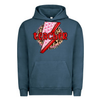 Pigment Midnight Navy teacher lightning bolt valentines day Urban Hoodie - MaliasSmallBusiness