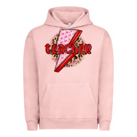 Pigment Salmon teacher lightning bolt valentines day Urban Hoodie - MaliasSmallBusiness