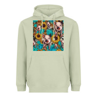 Matcha cute pig with patches seamless pattern Heavyweight Hoodie - HRA Design Shop