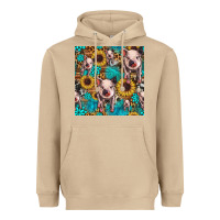 Mushroom cute pig with patches seamless pattern Heavyweight Hoodie - HRA Design Shop