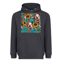 Smoke cute pig with patches seamless pattern Heavyweight Hoodie - HRA Design Shop