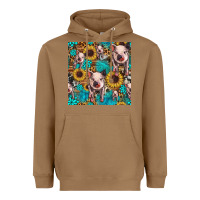 Toasted Coconut cute pig with patches seamless pattern Heavyweight Hoodie - HRA Design Shop
