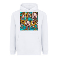 White cute pig with patches seamless pattern Heavyweight Hoodie - HRA Design Shop