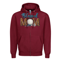 Burgundy western blessed mom with lacrosse Zipper Hoodie - texasbilliewilder