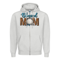 Dove Grey western blessed mom with lacrosse Zipper Hoodie - texasbilliewilder