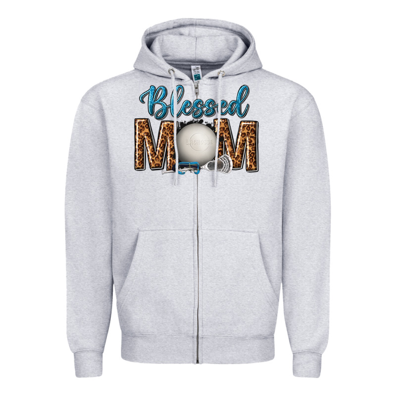 Western Blessed Mom With Lacrosse Zipper Hoodie by texasbilliewilder | Teevron