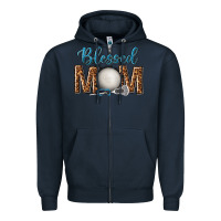 Navy western blessed mom with lacrosse Zipper Hoodie - texasbilliewilder