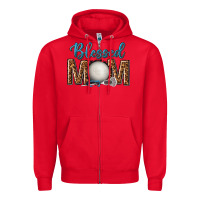 Red western blessed mom with lacrosse Zipper Hoodie - texasbilliewilder