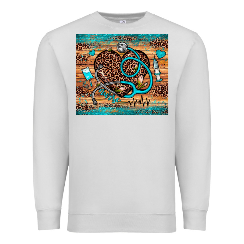 Nurse Leopard Heart Premium Sweatshirt by JahusDesignShop | Teevron