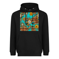 Black bull skull cross seamless pattern Heavyweight Hoodie - HRA Design Shop