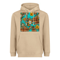 Mushroom bull skull cross seamless pattern Heavyweight Hoodie - HRA Design Shop