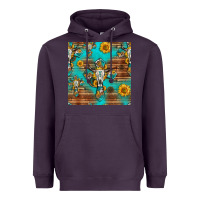 Plum bull skull cross seamless pattern Heavyweight Hoodie - HRA Design Shop