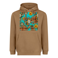 Toasted Coconut bull skull cross seamless pattern Heavyweight Hoodie - HRA Design Shop