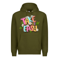 Army Green take it easy Premium Hoodie - MaliasSmallBusiness