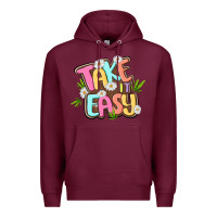Burgundy take it easy Premium Hoodie - MaliasSmallBusiness
