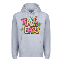 Heather Grey take it easy Premium Hoodie - MaliasSmallBusiness