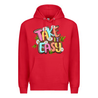 Red take it easy Premium Hoodie - MaliasSmallBusiness