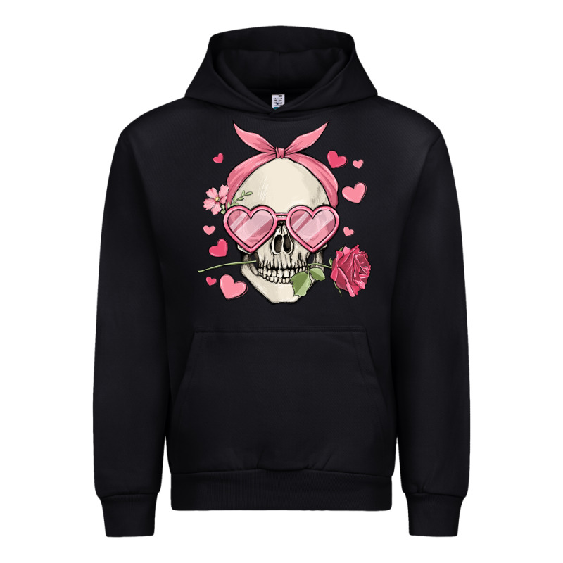 Valentine's Day Skull Urban Hoodie by MaliasSmallBusiness | Teevron