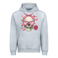 Heather Grey valentine's day skull Urban Hoodie - MaliasSmallBusiness