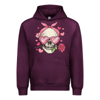 Mauve Wine valentine's day skull Urban Hoodie - MaliasSmallBusiness
