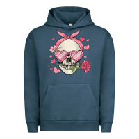 Pigment Midnight Navy valentine's day skull Urban Hoodie - MaliasSmallBusiness