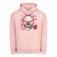 Pigment Salmon valentine's day skull Urban Hoodie - MaliasSmallBusiness
