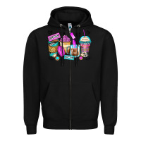 Black eyelash coffee cups Zipper Hoodie - Zillion Design Studio