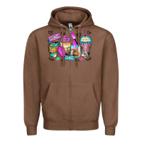 Chestnut eyelash coffee cups Zipper Hoodie - Zillion Design Studio