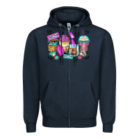 Navy eyelash coffee cups Zipper Hoodie - Zillion Design Studio