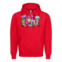 Red eyelash coffee cups Zipper Hoodie - Zillion Design Studio