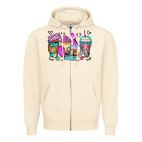 Sandshell eyelash coffee cups Zipper Hoodie - Zillion Design Studio