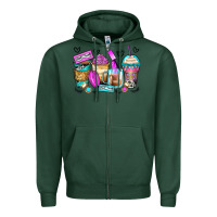 Sports Green eyelash coffee cups Zipper Hoodie - Zillion Design Studio
