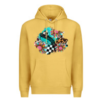 Antique Gold race sunflower patches Premium Hoodie - AdoDesignShop