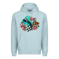 Blue Mist race sunflower patches Premium Hoodie - AdoDesignShop